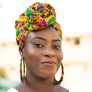 Matching Set: Africa Head Wrap & XL Earrings -K3